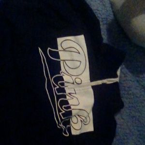 Pink victoria secret black long sleeve pull over